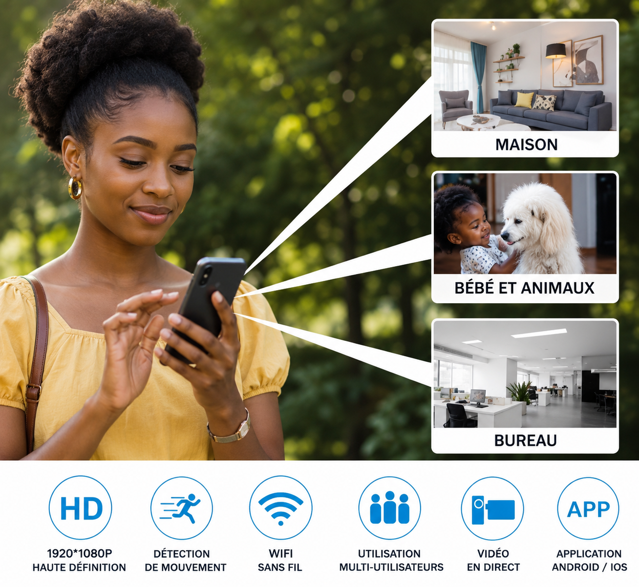 Mini Caméra WiFi 4K Ultra Discrète – Surveillance à Distance 24h/24