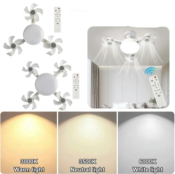 Ventilateur de Plafond LED Design avec Télécommande – Silencieux & Économique