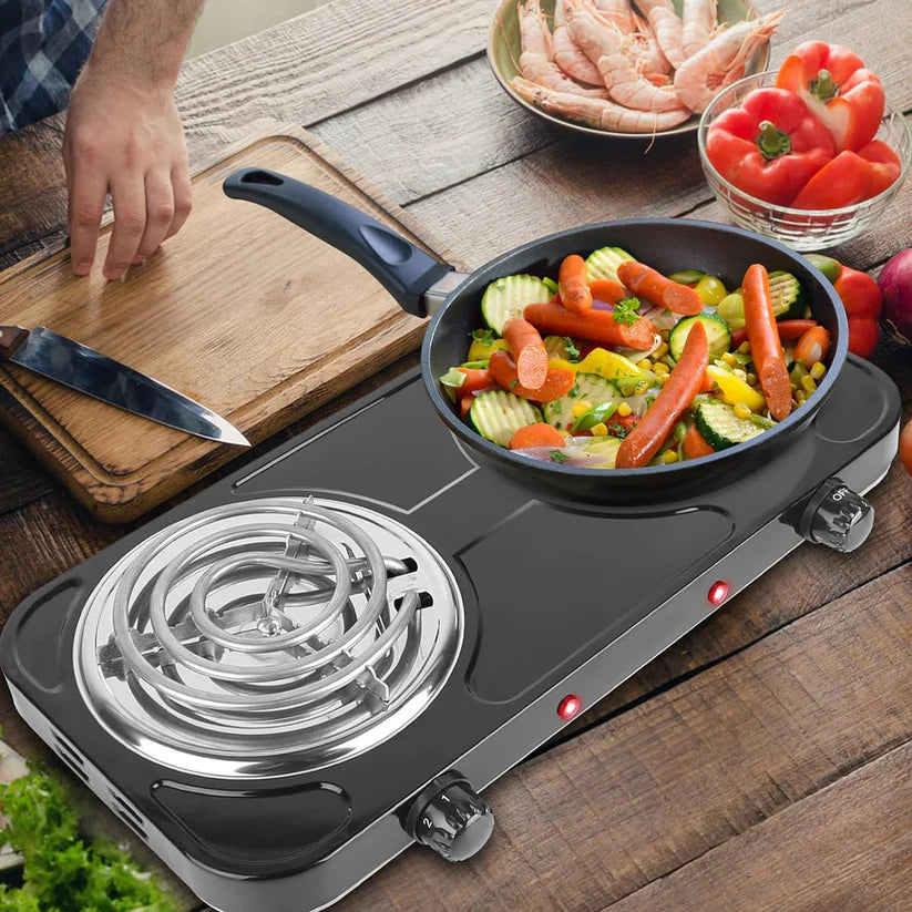 Cuisinier Électrique Double Plaque Portable – Cuisine Rapide Sans Gaz